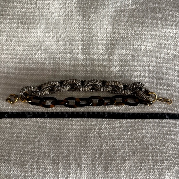 J. Crew Pavé & Tortoise Double-Link Bracelet - Picture 6 of 8